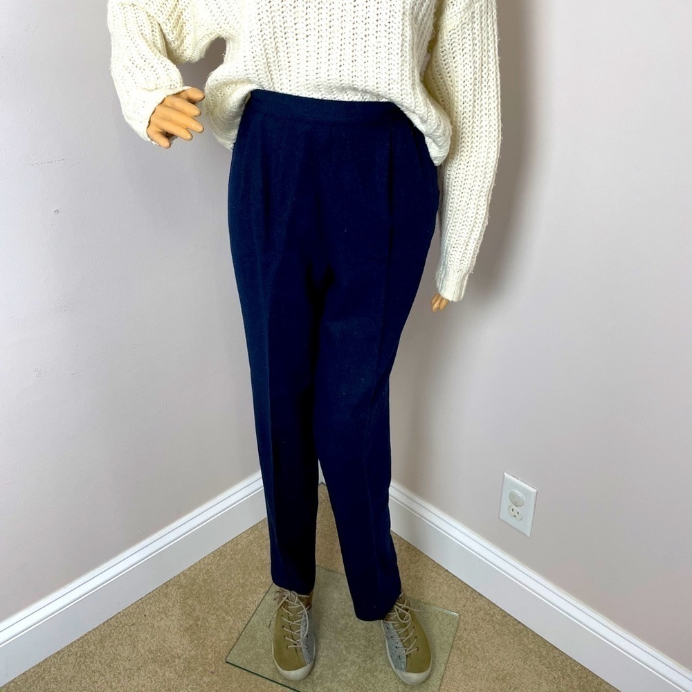 Vintage High-Waisted Wool Trousers – Size 9/10